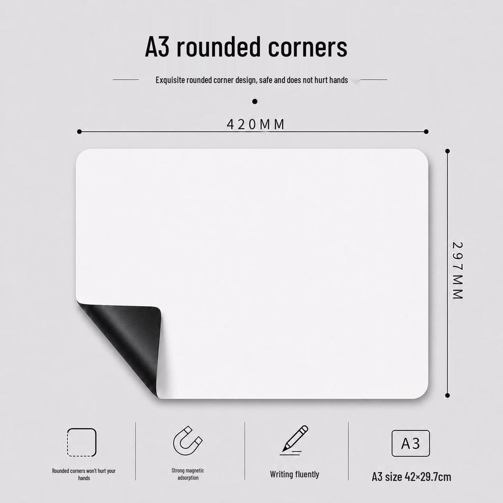Autocollant Tableau Blanc Magnétique Multi-tailles pour Réfrigérateur - Tableau de Notes Effaçable & Tableau de Dessin pour Enfants (A2/A3/A4)