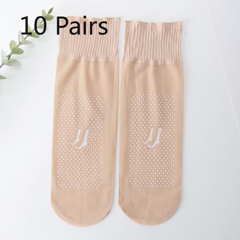 

10 пар женских летних тонких силиконовых нескользящих износостойких свободных чулок 10 Pairs