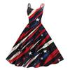 Sleeveless Maxi Dress with Star and Stripe Print Casual Loose Fit Summer Sundress for Women Comfortable Lightweight Fabric
