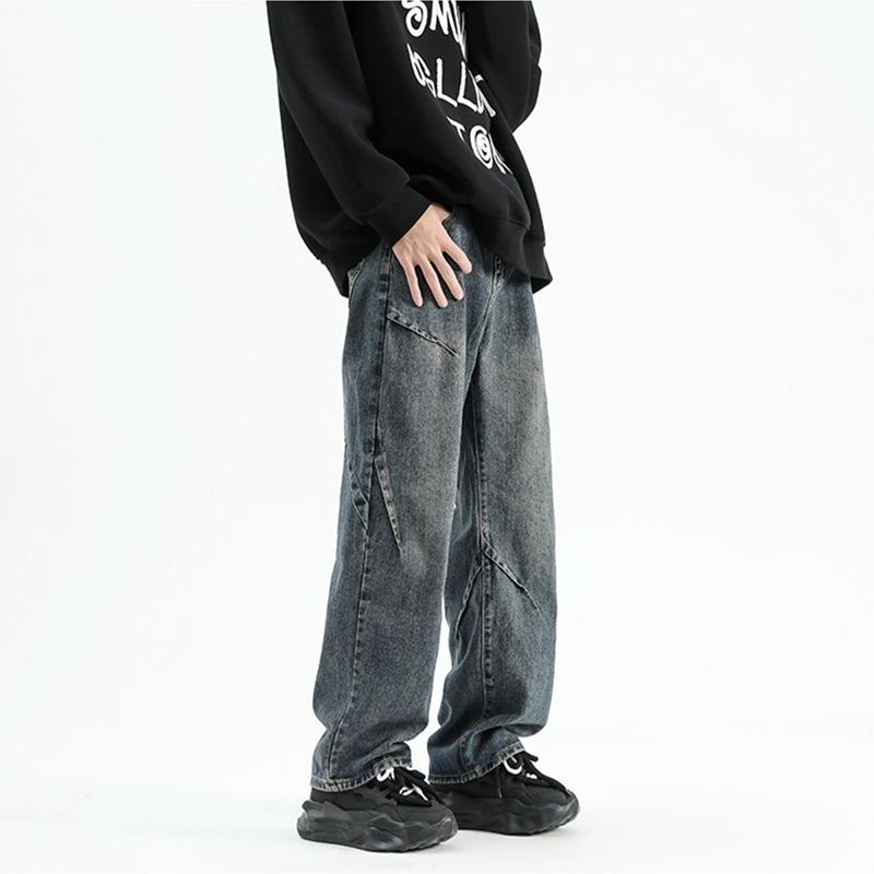 JYL Mens Jeans Spring Summer Loose Tapered Cargo Plus Size Denim