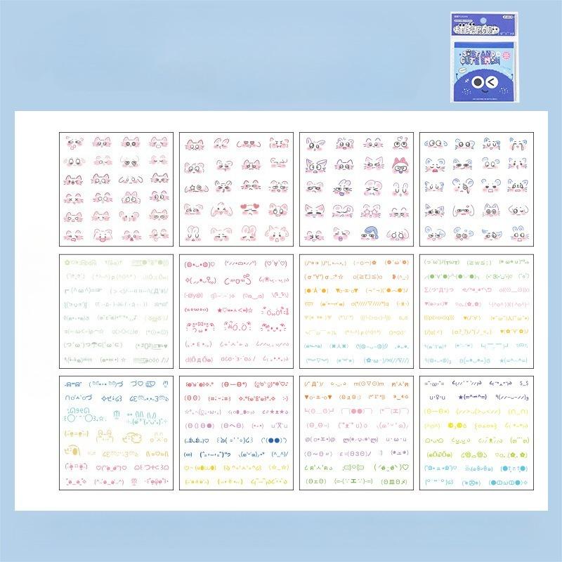 24sheet/set Kawaii Japanese Expression Scrapbook Journal Sticker Cute Cartoon Kitten Stationery Sticker DIY Decor Decal Kid Gift