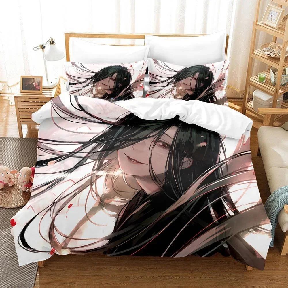 Fashion Anime Hell's Paradise: Jigokuraku Bedding Set Cartoon Three-piece Set Adult Kid Bedroom Duvet Cover Sets Home Textiles
