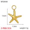3PCS/LOT CARLIDANA Marine Starfish Shell Pendants, Stainless Steel Charms for DIY Jewelry