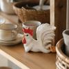 Unique Gifts for Friends White Rooster Statue with Enchanting Posture & Long Eyelashes, Creative Table Art Sculpture, Funny Resin Indoor Outdoor