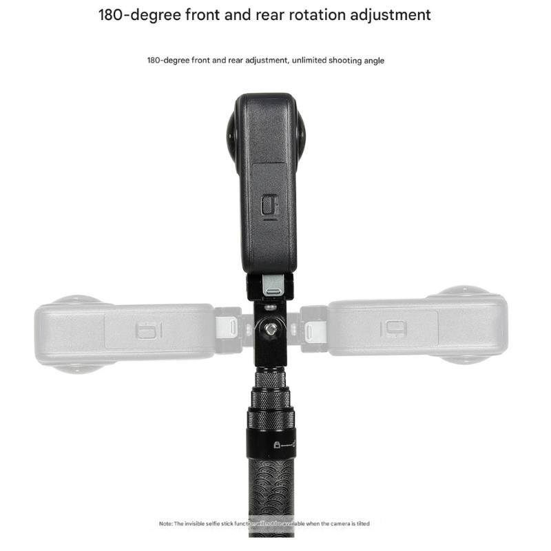 Leichter Selfie-Stick aus Kohlefaser für 360-Kameras Unsichtbares Design Verstellbare Länge Stabilität Einfache Bedienung
