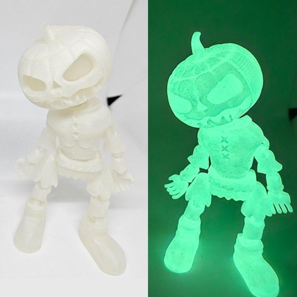 

Glow-in-the-Dark Pumpkin Skeleton Figure 3D Printed Pumpkin Model Toy Halloween Decoration белый