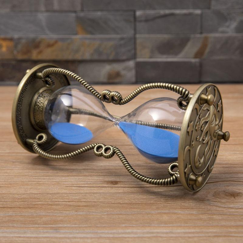 Metal Creative Sun God Hourglass Timer, Mythological Home Decor Figurine, High-End Craft Gift for Office Desk Shelf