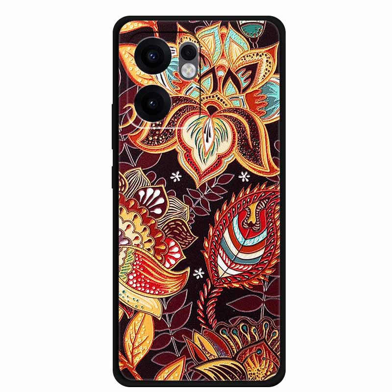 3D Emboss Case For OPPO Reno 13F 14F Case 13 14 F Coque Flowers Silicone Soft Back Cover For OPPO Reno 13 Pro A38 A18 Phone Case