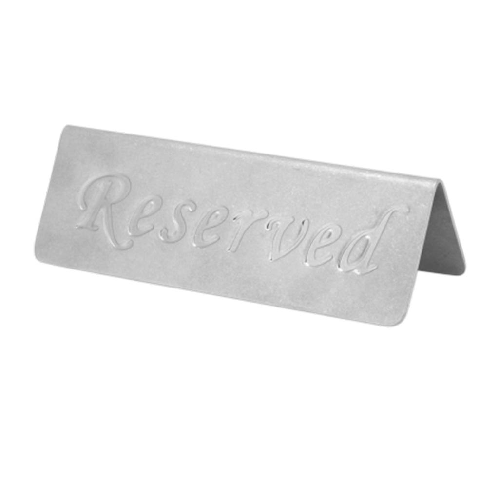 Stainless Steel Reserved Sign English Reserved Letter Table Marker Sandblasted Surface Silver