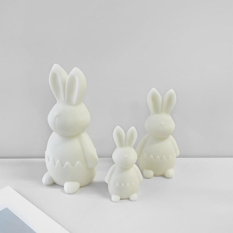 Милая форма для свечей, 3D силиконовая форма в виде кролика для изготовления свечей, форма для животных для мыла ручной работы DIY, ароматерапевтическая свеча