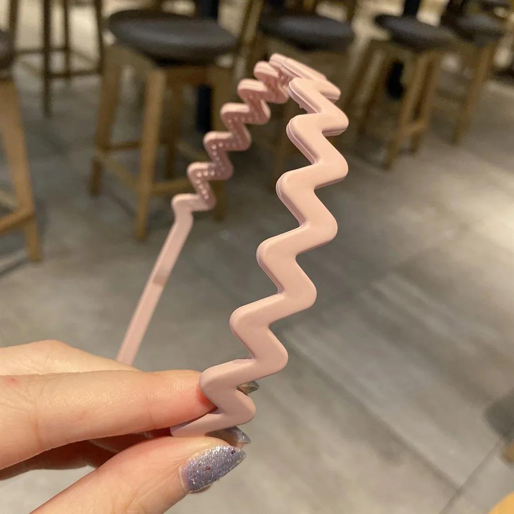 Neuer Modischer Peeling Rutschfester Harz Stirnband Einfarbig Welle Haarband Mädchen für Damen Haaraccessoires Reifen Haarband
