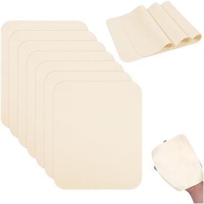 20 Pcs Pre Cut Soft Chamois Cloths for Pottery Clay Trimming and Cleaning Tools Artificial Leather for Craft and Care