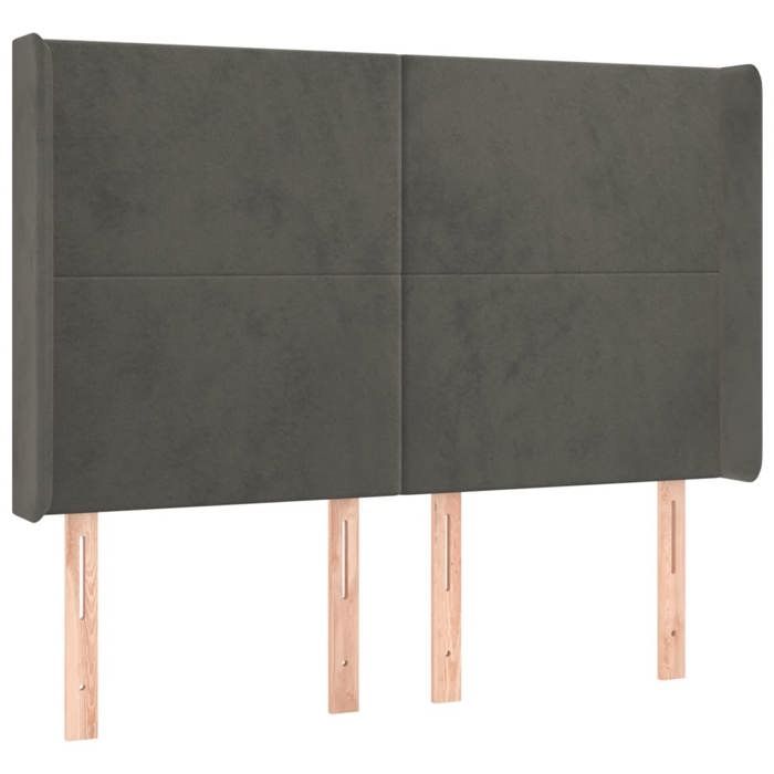 VidaXL LED Headboard Bedroom Furniture Double Bed Accessory Head of Bed Frame Interior Dark Grey 3123817