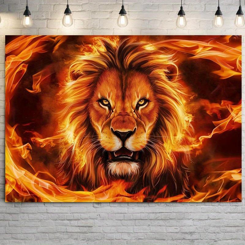 1 item Judas Lion Flame Background Decorative Photography Props Polyester Banner Decoration Home Decoration Room Decoration