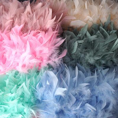 Long Turkey Top Feather Cloth Strip Fire Piece Cloth Edge Stage Performance Clothing Accessories Skirt Diy Decorative Materials
