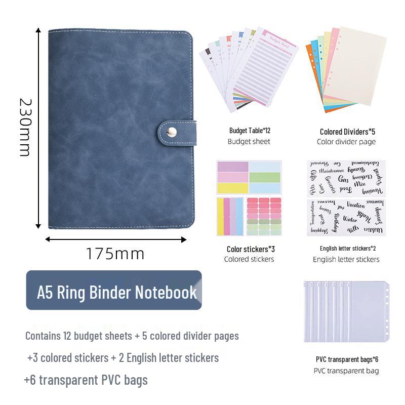 A6 Leather Buckle Loose-Leaf Notebook & A5 Multifunctional Planner with Custom Logo and Storage