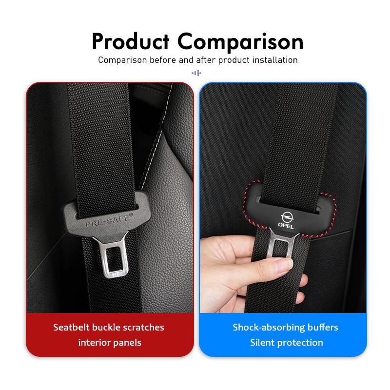 BBGM8 For Opel Car Seat Belt Buckle Plug Leather Protective Cover Meriva Mokka Grandland Vectra Zafira Vivaro Antara