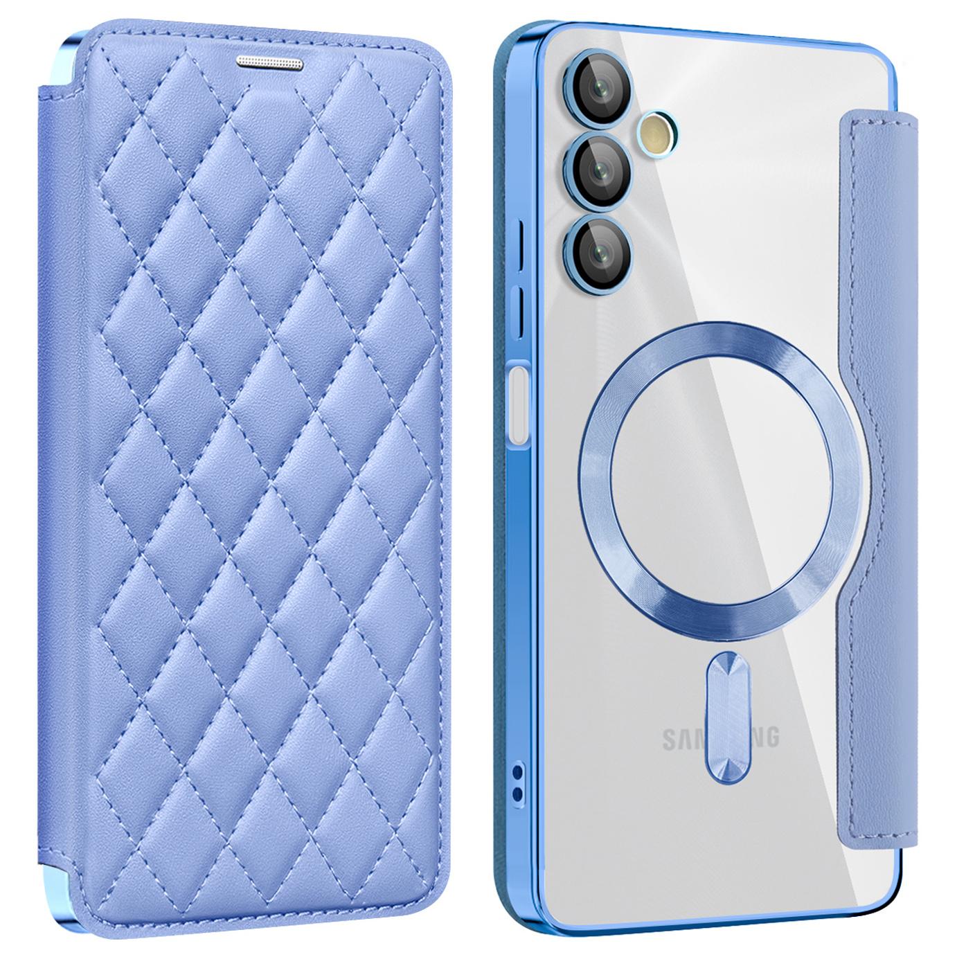 

For Samsung Galaxy A05s 4G Case Card Slots Anti-Drop Leather Phone Cover Compatible with MagSafe Blue