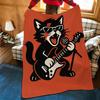 Art R-Rock G-Guitar Cat Throw Flannel Blanket Suitable for Sofas Beds Offices Travel, Camping Chairs