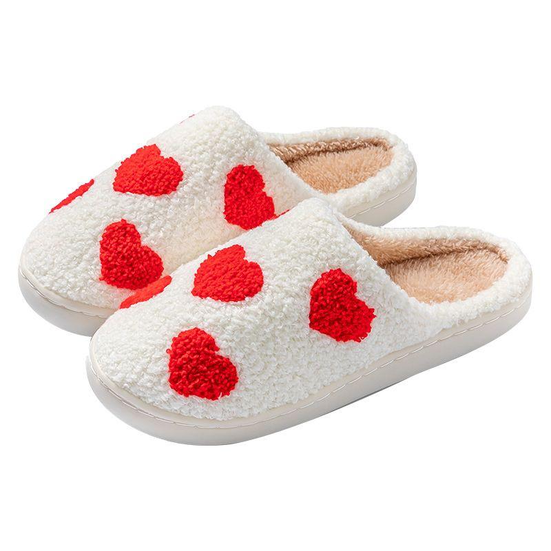 Winter cute cartoon cotton slippers thickened warm indoor home non-slip couple fluffy slippers