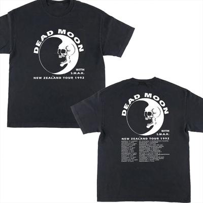 2 Seiten Neuseeland Tour 1992 DEAD MOON T-Shirt Schwarz Unisex S-5XL