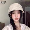 Japanese Style Cotton Linen Newsboy Cap Women Vintage Artist Hat Breathable Short Brim Beret Chic Fall Winter Accessory