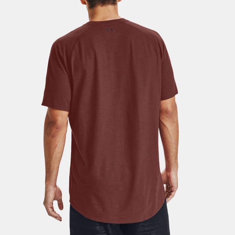 Under Armour Charged Cotton Breathable Training Short Sleeve Raglan T-Shirt Men Tops Red 1351570-688