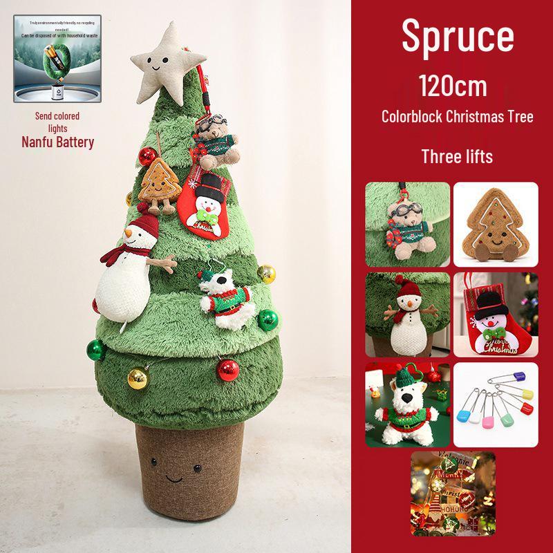 Large Christmas Tree Figurine Dolls - Plush Holiday Decorations for Mall Displays