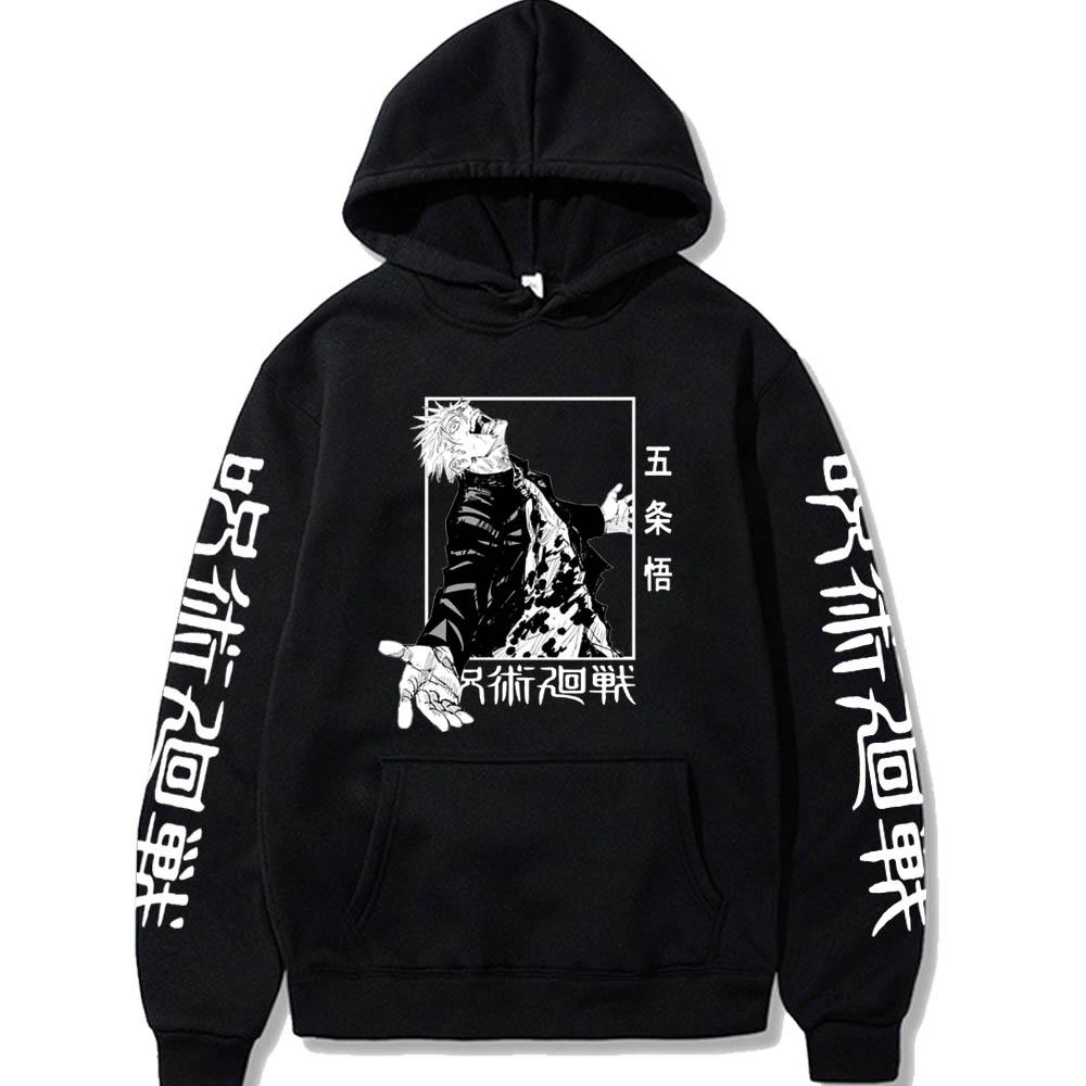 Harajuku Anime Jujutsu Kaisen Graphic Printed Hoodies Oversized Hooded Sweatshirt Long Sleeves Hoodie Men Women Clothes