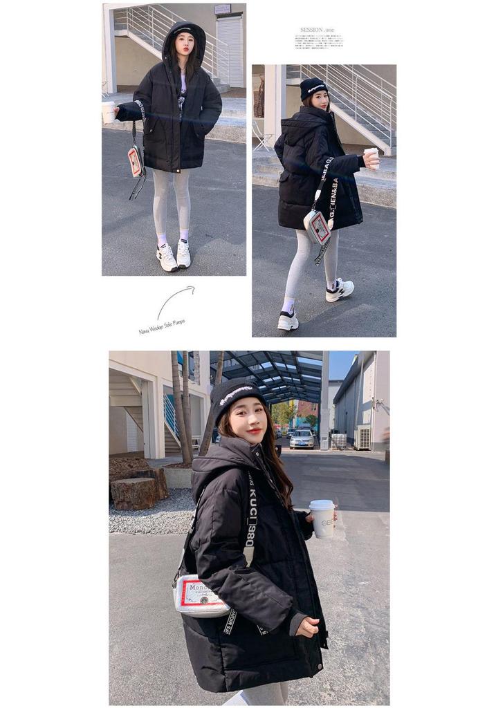 Women's Hooded Mid-Length Cotton Coat 2026 - Winter New Korean Style Loose Fit, Thick Padded Jacket Outerwear