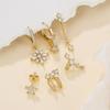 2PCS New Design Gold Color Star Dangle Earrings for Women Luxury Star Pendientes Earring  New In Y2k Jewelry Aretes De Mujer