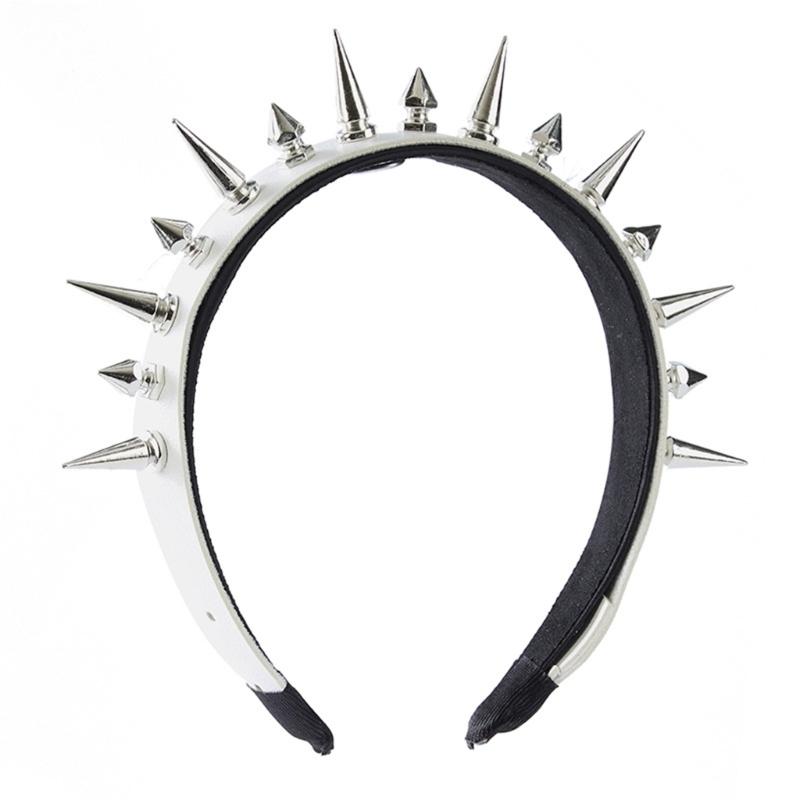 Edgy Spiked PU Headbands Unisex Punk Rock Hair Accessory For Concerts Daily Outfits