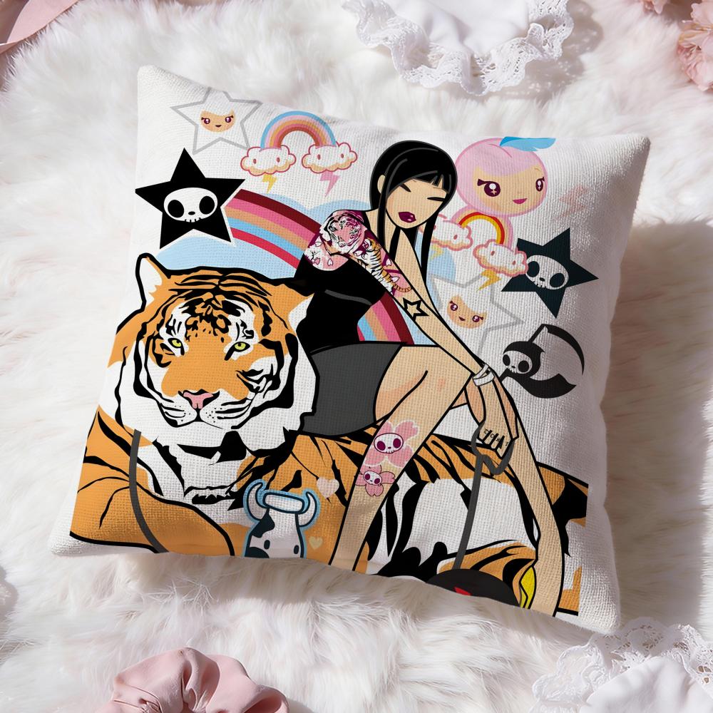 hot anime t-Tokidoki Cushion Cover Premium Comfort Reversible Pillow Cove -Two in One Design for Any Room & Car Interior