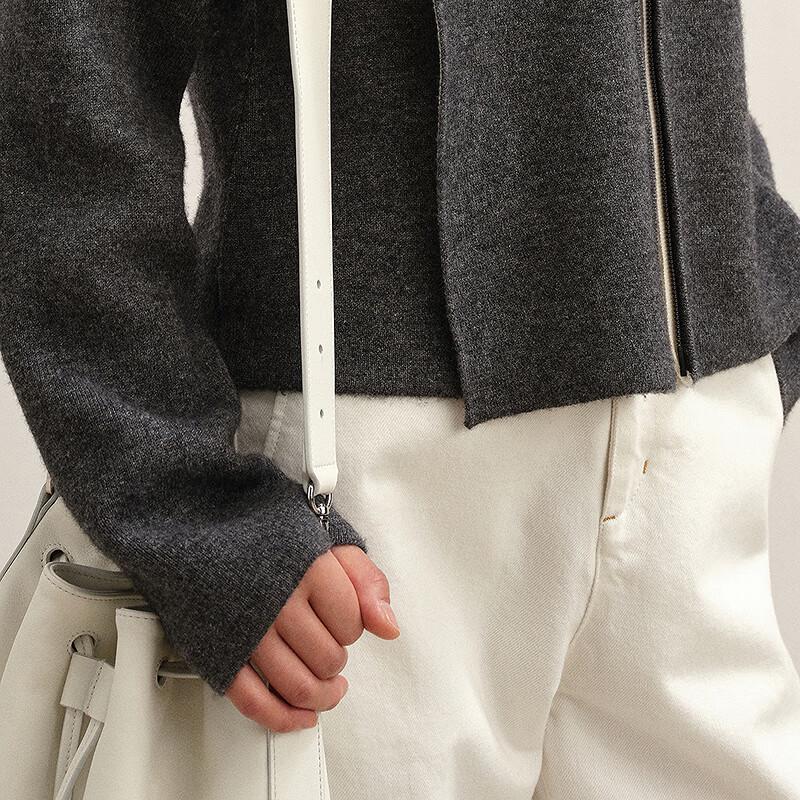 LESS 2025 Winter Round Neck Cardigan Sweater