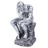 Thinker Statue European Style Resin Character Sculpture Home Office Bookshelf OrnamentSilver