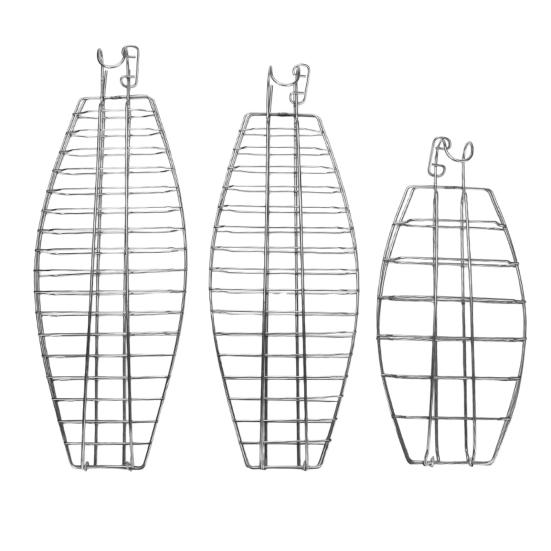 Grilled Fish Basket Stainless Steel Hanging Fish Grill Rack Adjustable Locking Hinges Flipping Fish Grill Tool for Whole Fish & Seafood