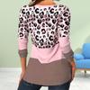 Women Autumn Leopard  Printed Long Sleeve T-Shirts  Loose V-Neck Plus Size Tee Shirt Tops Comfy Blouse