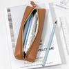 PU Leather Pen Case Zipper Pen Storage Bag Simple Stationery Organizer  School Office