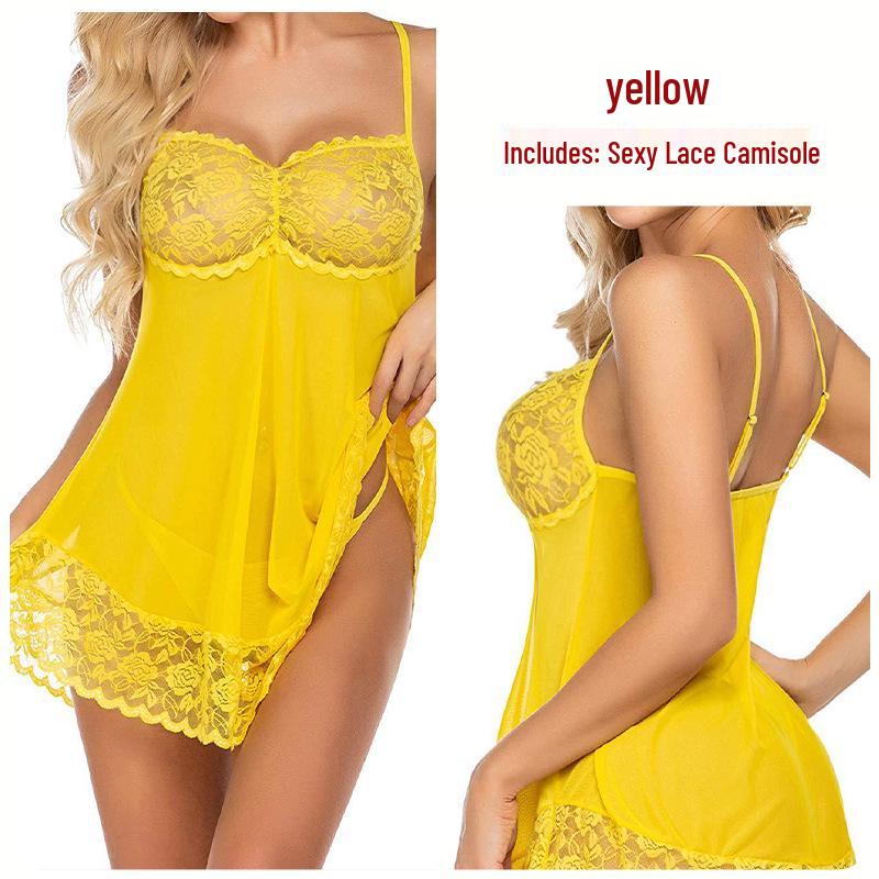 Nou Neglijeu Sexy din Dantelă cu Jartieră și Tul European și American