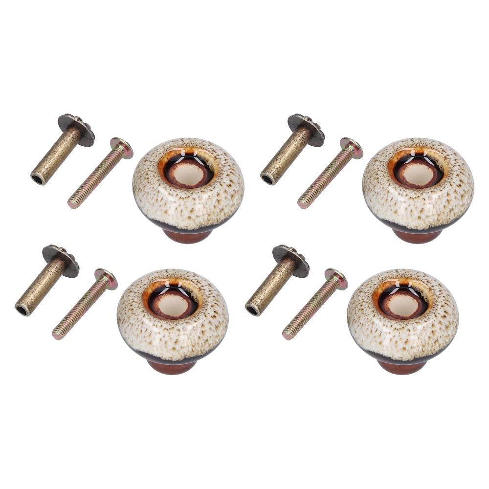 4pcs Easy Install Door Knobs Round Drawer Knobs Vintage Cabinet Handles Living Room