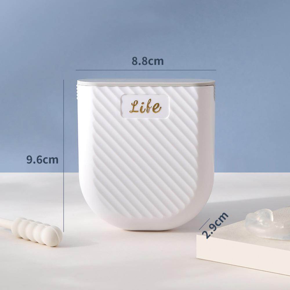 

Durable Pull Out Design Invisible Braces Box Portable Sealed Denture Storage Box Mini Mouthguard Case білий