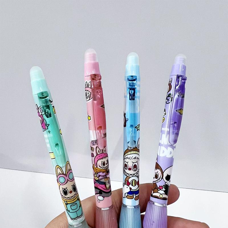 4 szt. Kreatywny Kreskówkowy Długopis Ścieralny Labubu Długopisy Żelowe Długopis Ścieralny dla Uczniów Artykuły Biurowe Artykuły Papiernicze dla Uczniów Prezenty