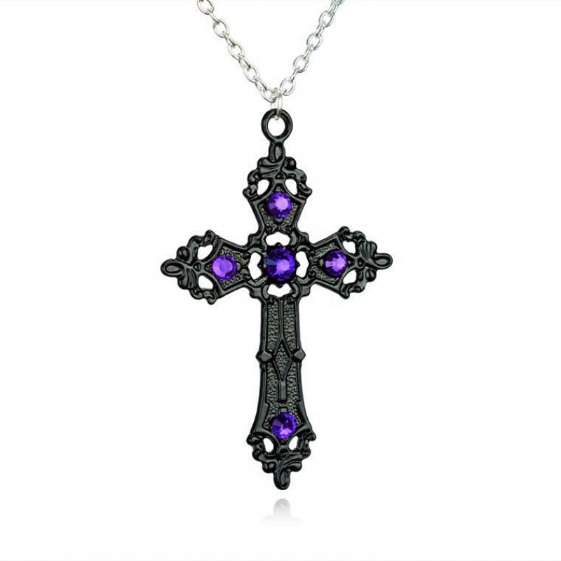 Popular Large Gothic Cross Necklace, Unisex Jewelry