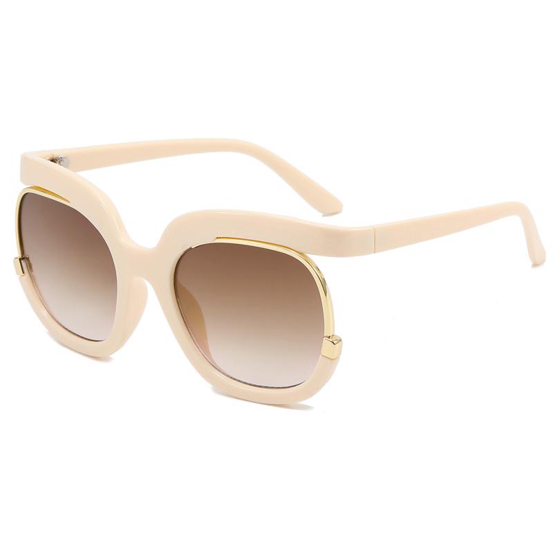 Personalized Color-Blocking Women's Fashion Sunglasses with UV Protection