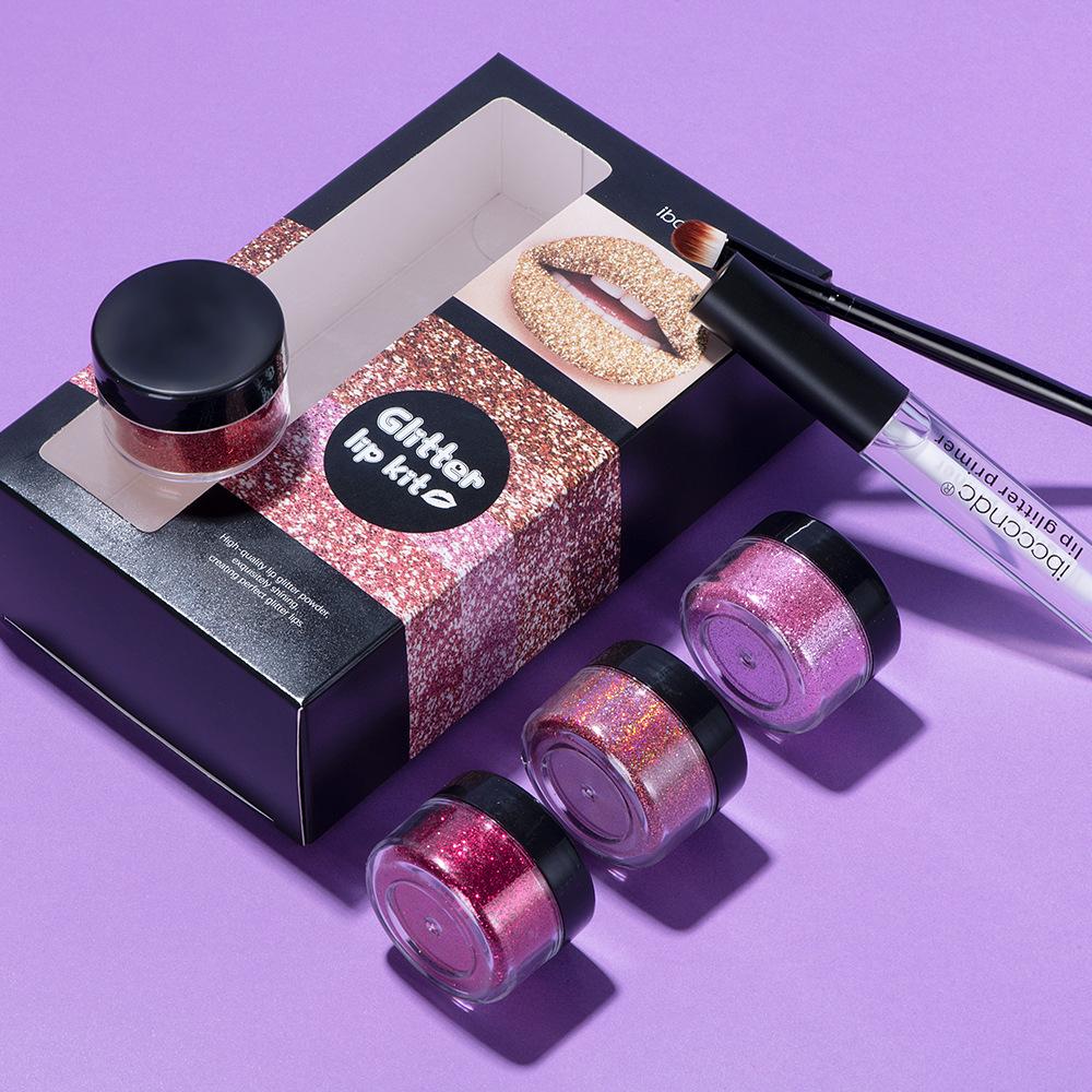 IBCCCNDC Glitter Lip Gloss Set Lip Glaze Glitter Pink Red Series Cool Color Series