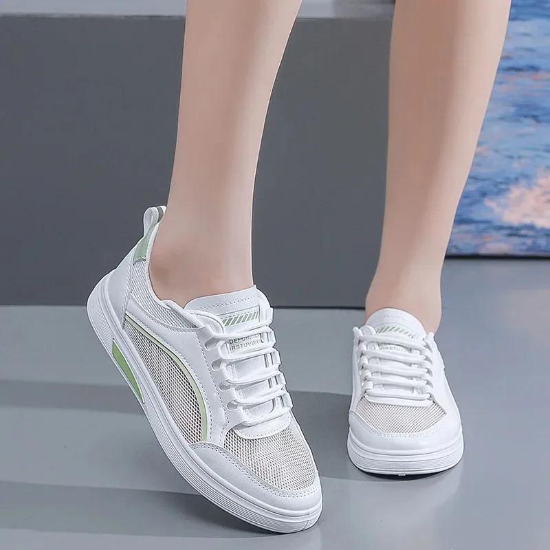 2025 Summer Mesh Women's Casual Shoes New Anti Slip Wear-resistant Lightweight Single Shoe Soft Sole Versatile White Women Shoes