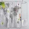 Piante Grafico Tenda da Doccia Impermeabile Tenda da Doccia Tessuto Poliestere Stampa 3D Tende da Bagno Decorazione Bagno Con Ganci