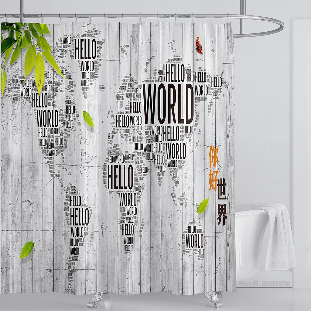 Piante Grafico Tenda da Doccia Impermeabile Tenda da Doccia Tessuto Poliestere Stampa 3D Tende da Bagno Decorazione Bagno Con Ganci
