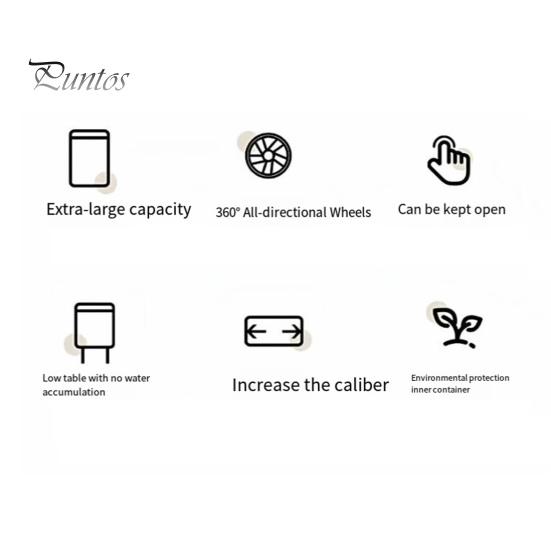 Kitchen Trash Can with Wheels Heightened Legs And Wheels, 16L Capacity Press On Lid Easy Clean Plastic Bin Garbage Bin, Retro Style Waste Container