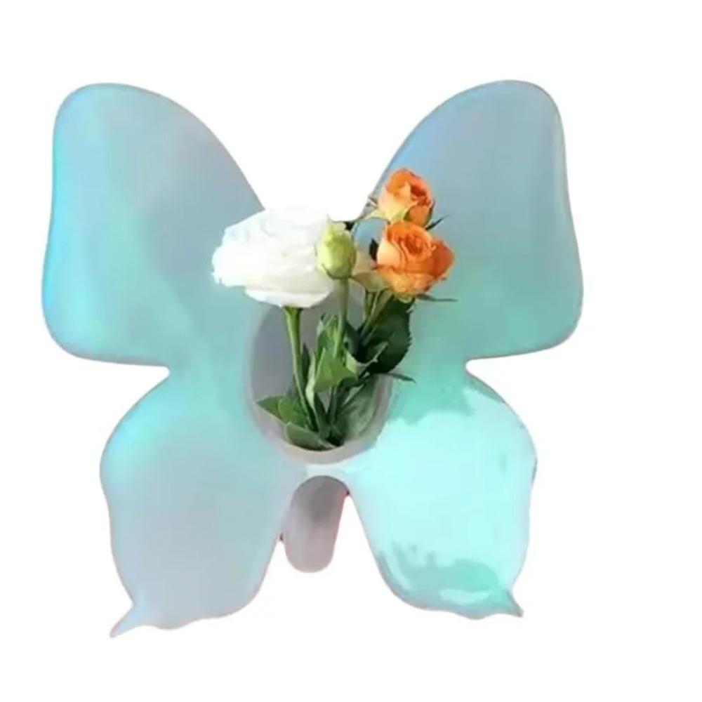 Glass Christmas Ornament Transparent Acrylic Butterfly Frame Vase Transparent Acrylic Butterfly Vase Garden Figurines Solar